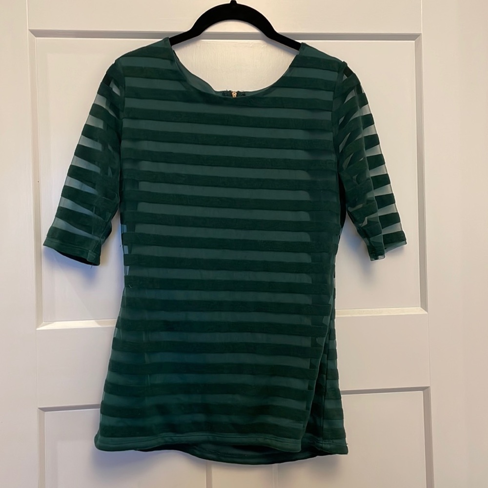 Layered Sheer Green Top M